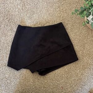 Suede Black Women's Skort